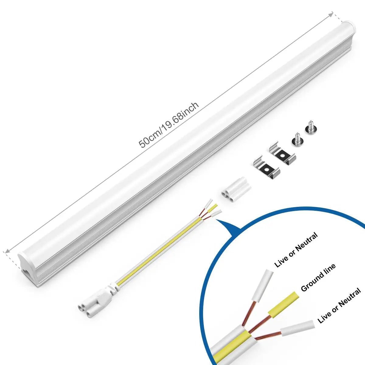 Super Bright 50cm T5/T8 LED Lights for Factories, Kitchens, Garages