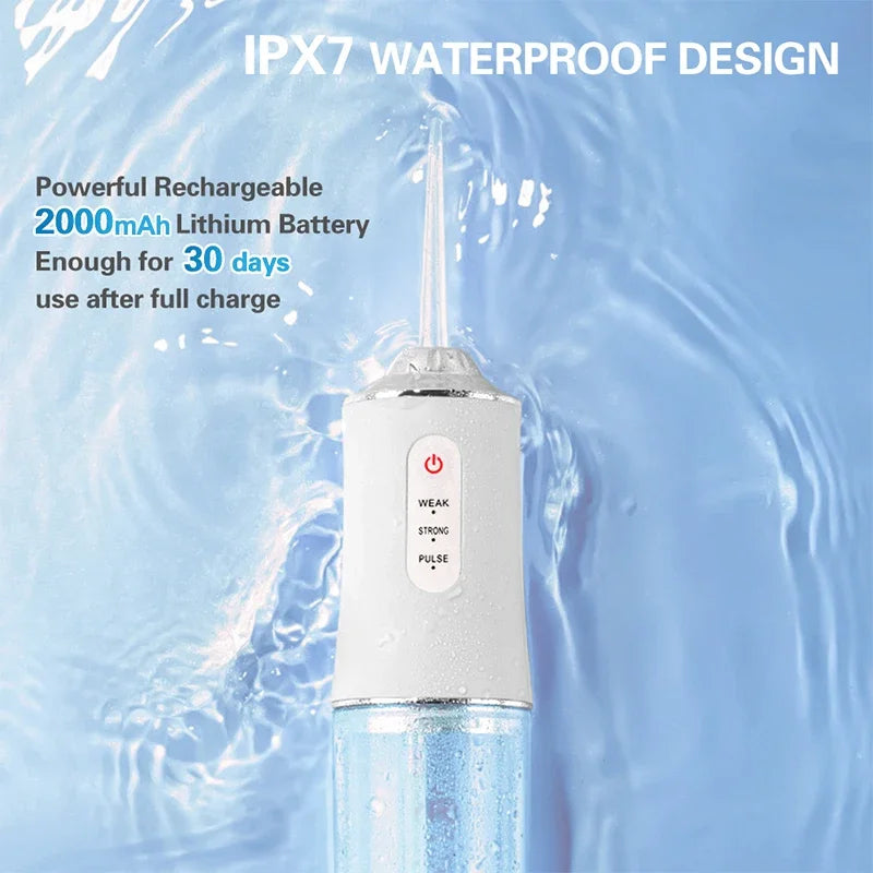 Máy Tăm Nước Cầm Tay 4 Đầu Sạc USB Chống Nước