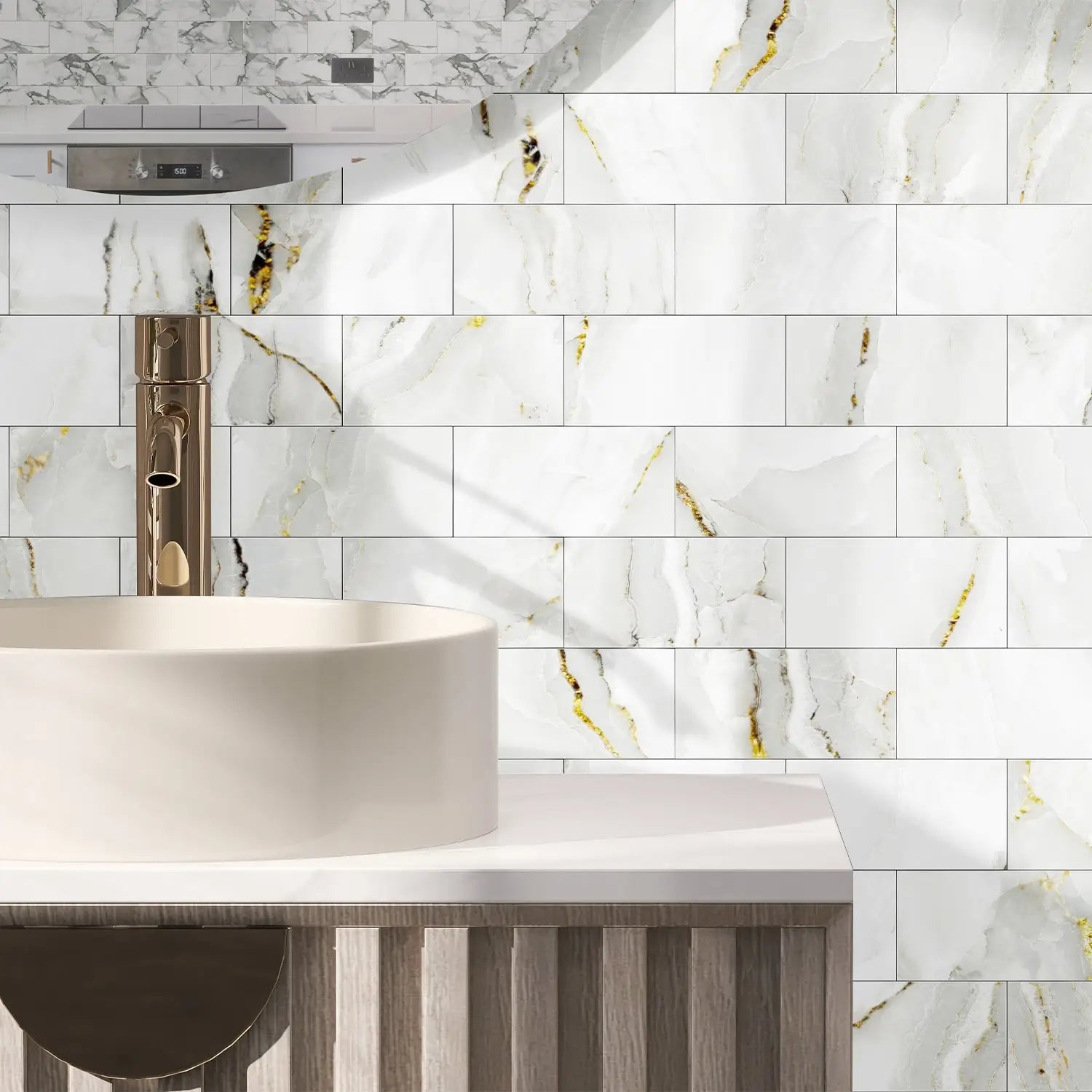 3D Waterproof Brick and Stone Decal Set - Kitchen &amp; Bathroom