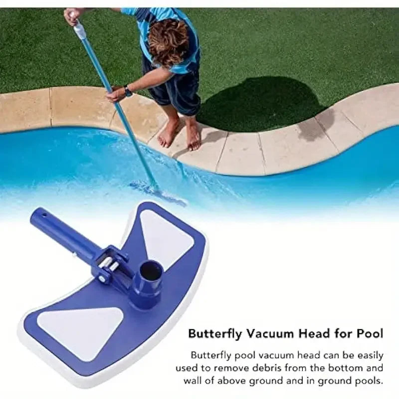 Pool Vacuum Head Weighted Butterfly with Bottom Nylon Brushes, 11" Pool Vacuum for Vinyl Lined Pools