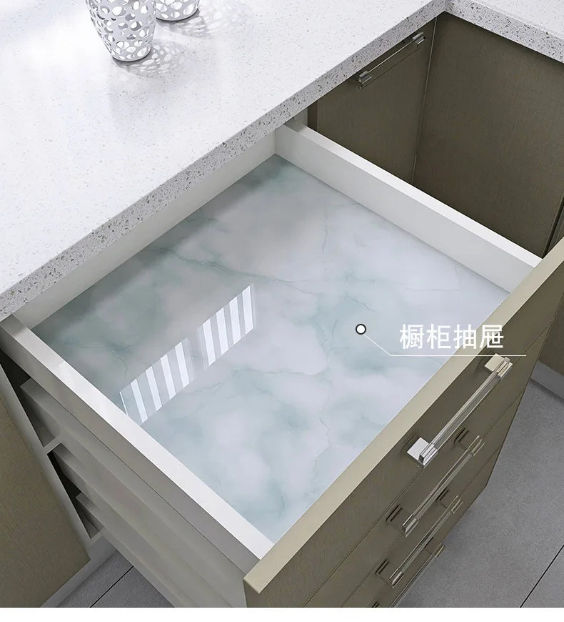60cm Marble Vinyl Film Self Adhesive Wallpaper Bathroom Kitchen Cupboard Countertops Contact Paper PVC Waterproof Wall Stickers