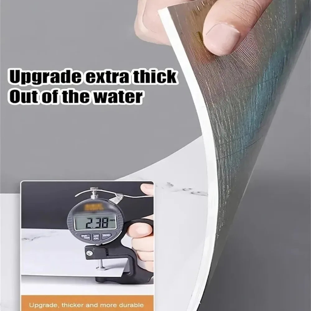 Marble Pattern Foam Self-adhesive Wallpaper Home Decor Aluminum Foil Bottom Imitation Tile Wall Stickers for Kitchen Bathroom