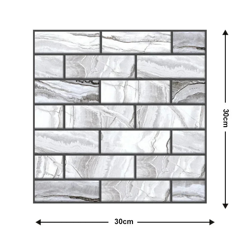 5/10PCS Stereo Wall Stickers Self-adhesive Wallpaper Brick Pattern Creative Stick Heatproof Vinyl Waterproof Kitchen Home Decor