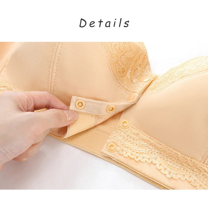 Large size AG lace bra, push-up bra, no underwire, front closure