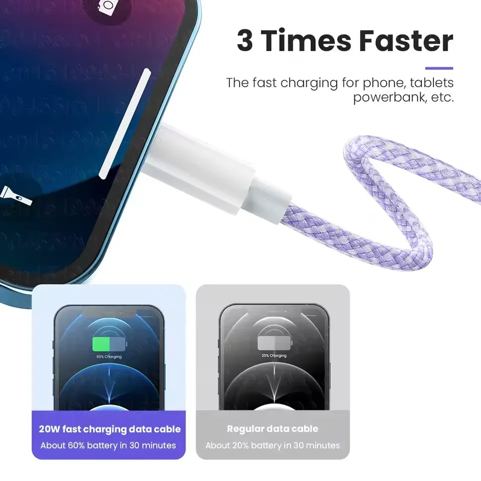 PD 20W USB-C to Lightning Fast Charging Cable For iPhone