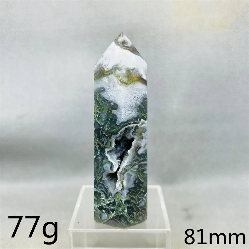 Natural Moss Agate Tower - Super Energy