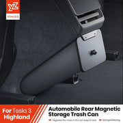YZ Rear Seat Trash Can For Tesla Model 3 Y Highland Juniper Rear Interior Storage Box Magnetic garbage bin Car Accessories - Daisan Mart