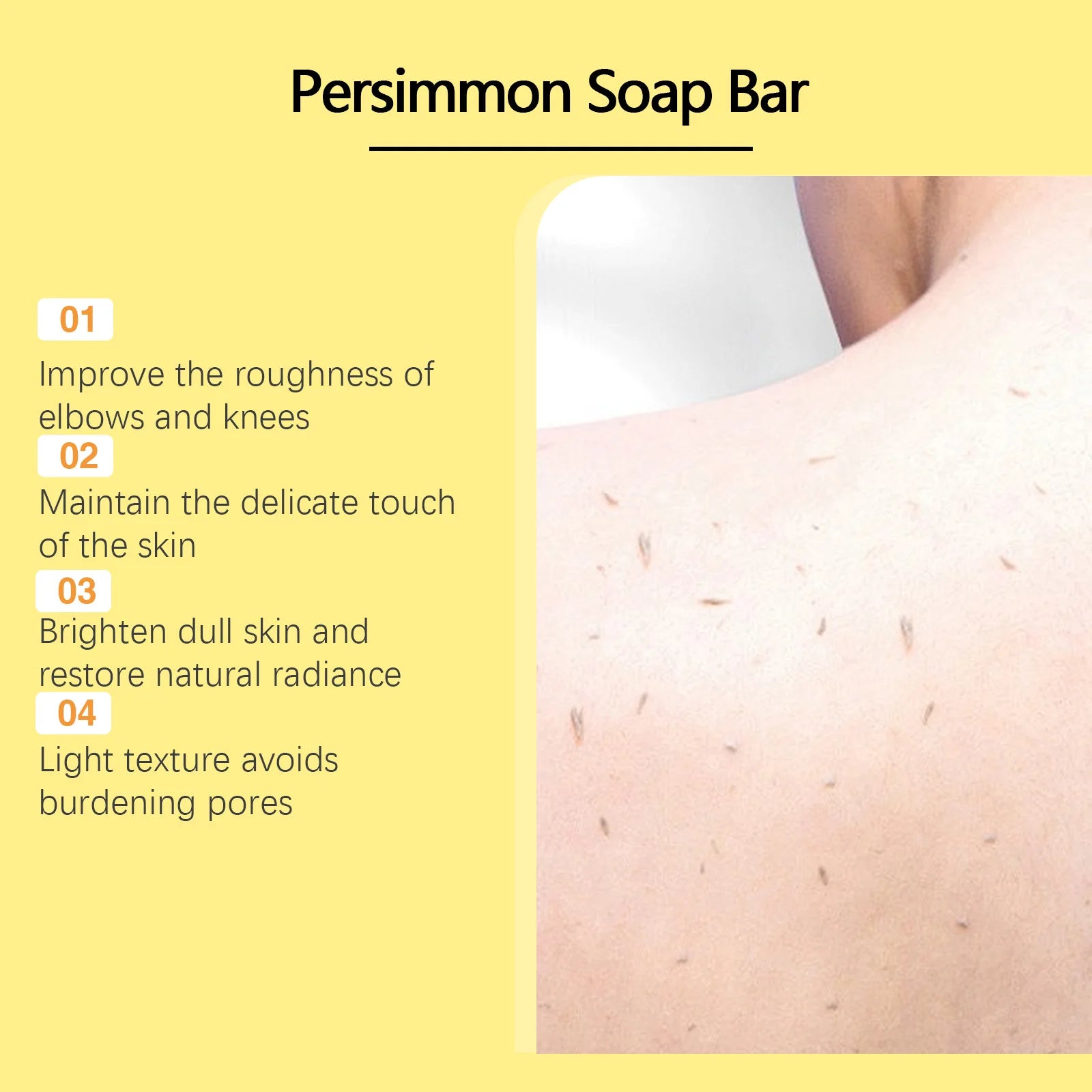 OceAura Persimmon Body Wash Moisturizing Skin Cleaning Smooth Soft Body Odor Remover Bath Products Exfoliating Shower Gel 100ml