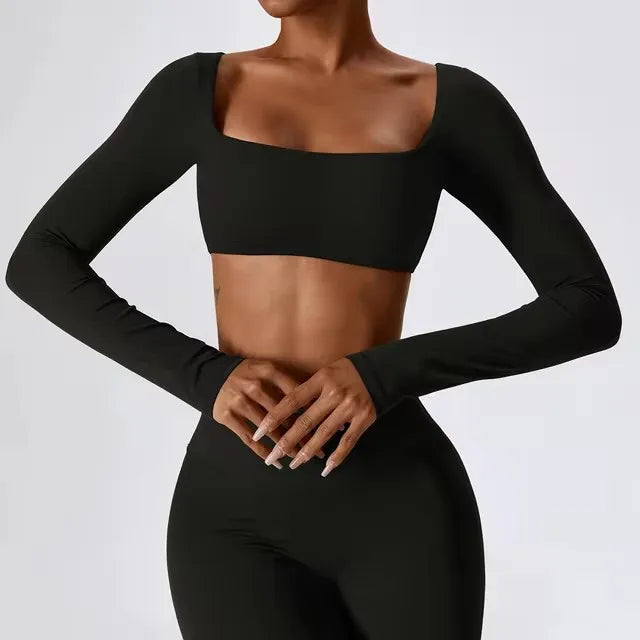 Áo Tập Gym Nữ Dài Tay Sexy Thấm Hút Nhanh - Daisan Mart