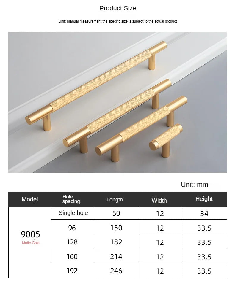 Long Knurled Handle Kitchen Cabinet Door Handles Drawer Pulls Aluminum Alloy T Bar Bedroom Knobs Wardrobe Furniture Hardware