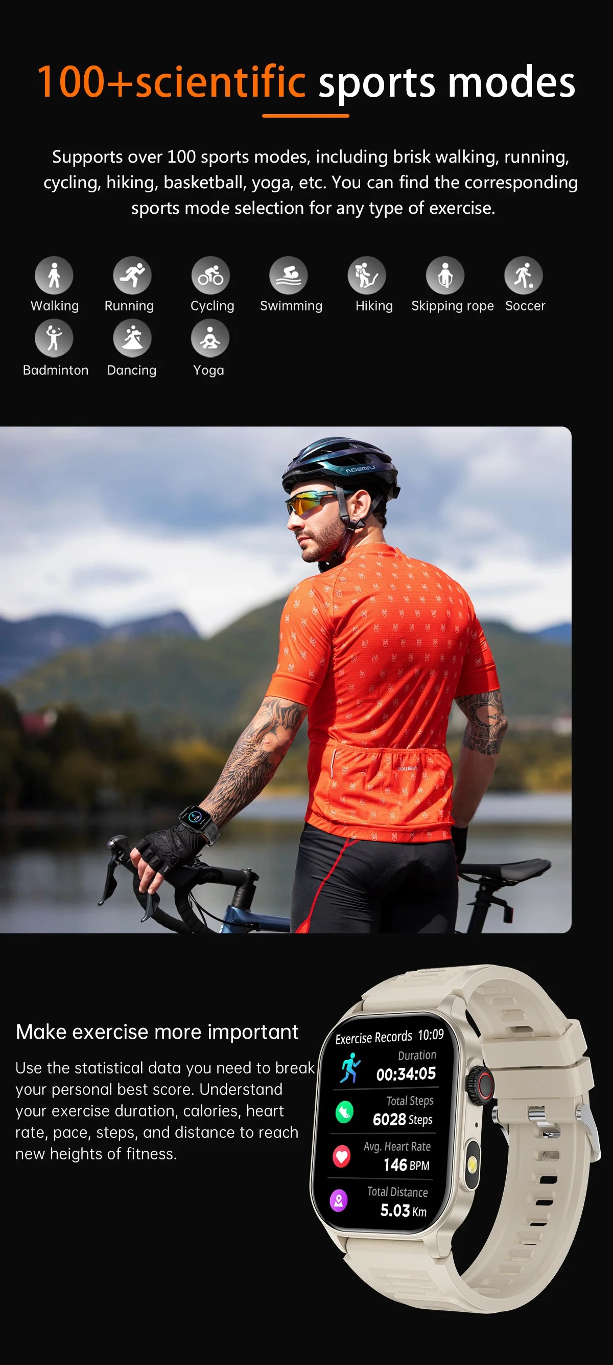 LIGE 2.01 Smart Watch Bluetooth Call Health