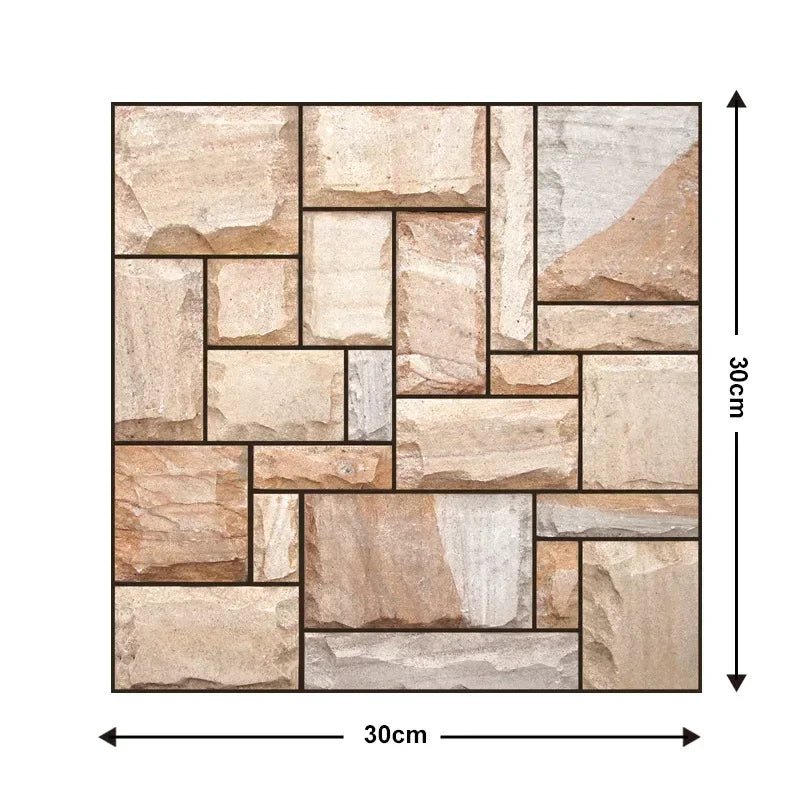 5/10PCS Stereo Wall Stickers Self-adhesive Wallpaper Brick Pattern Creative Stick Heatproof Vinyl Waterproof Kitchen Home Decor