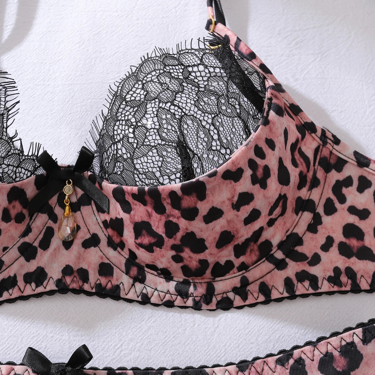 AVELINE 2025 Sexy Leopard Lace Lingerie Set
