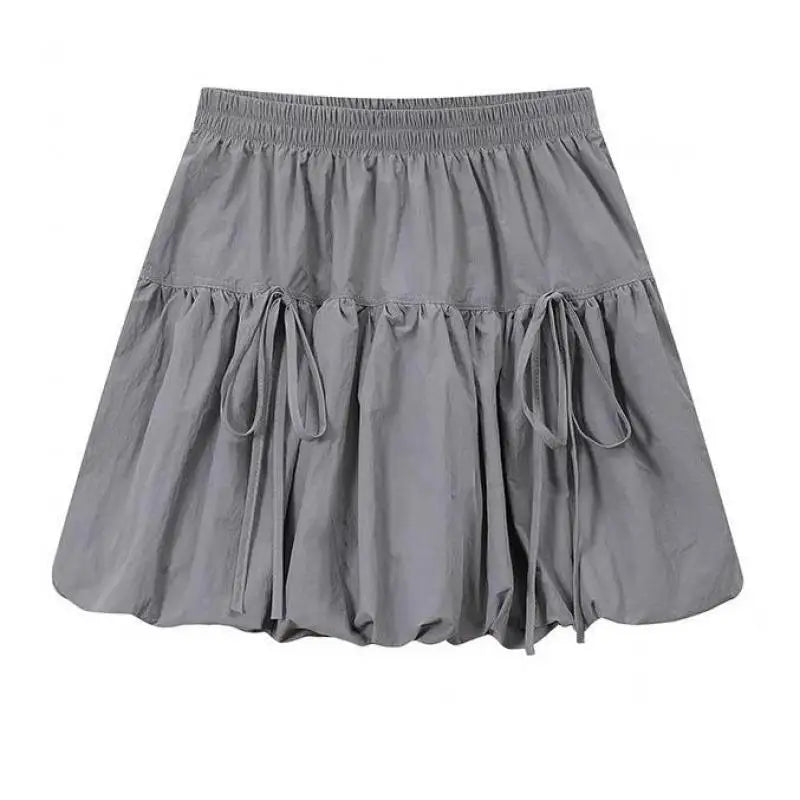 Yedinas Gothic Ball Gown Mini Skirt Women Summer 2024 Bow Korean Fashion Elastic Waist Pleated Short Skirt For Women Y2k Chic - Daisan Mart