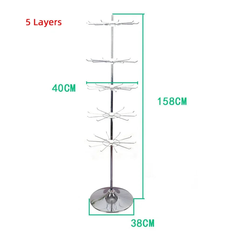 Silver Rotating Shelf for Displaying Jewelry &amp; Accessories 50cm