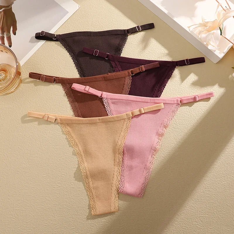 Combo of 5 Sexy Cotton Women's Underwear with Belt