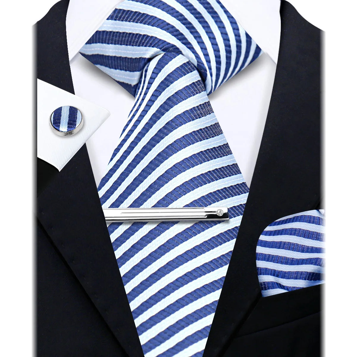 Bộ Cà Vạt Lụa Nam Cao Cấp Kèm Khăn & Măng Sét