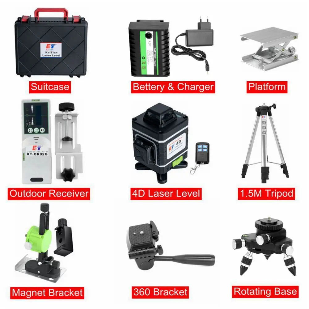 Máy Cân Mực Laser 4D 16 Tia Xanh Chuyên Nghiệp KaiTian - Daisan Mart