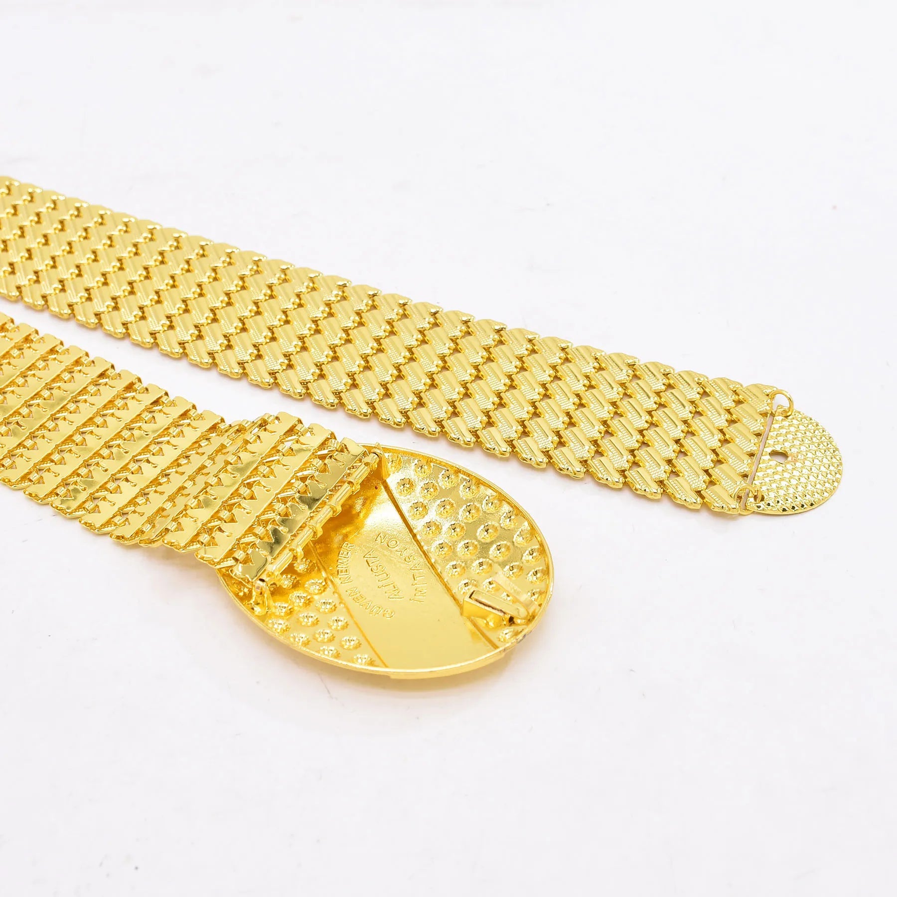 Gold Plated Engraved Flower Belt - Women's Body Jewelry
