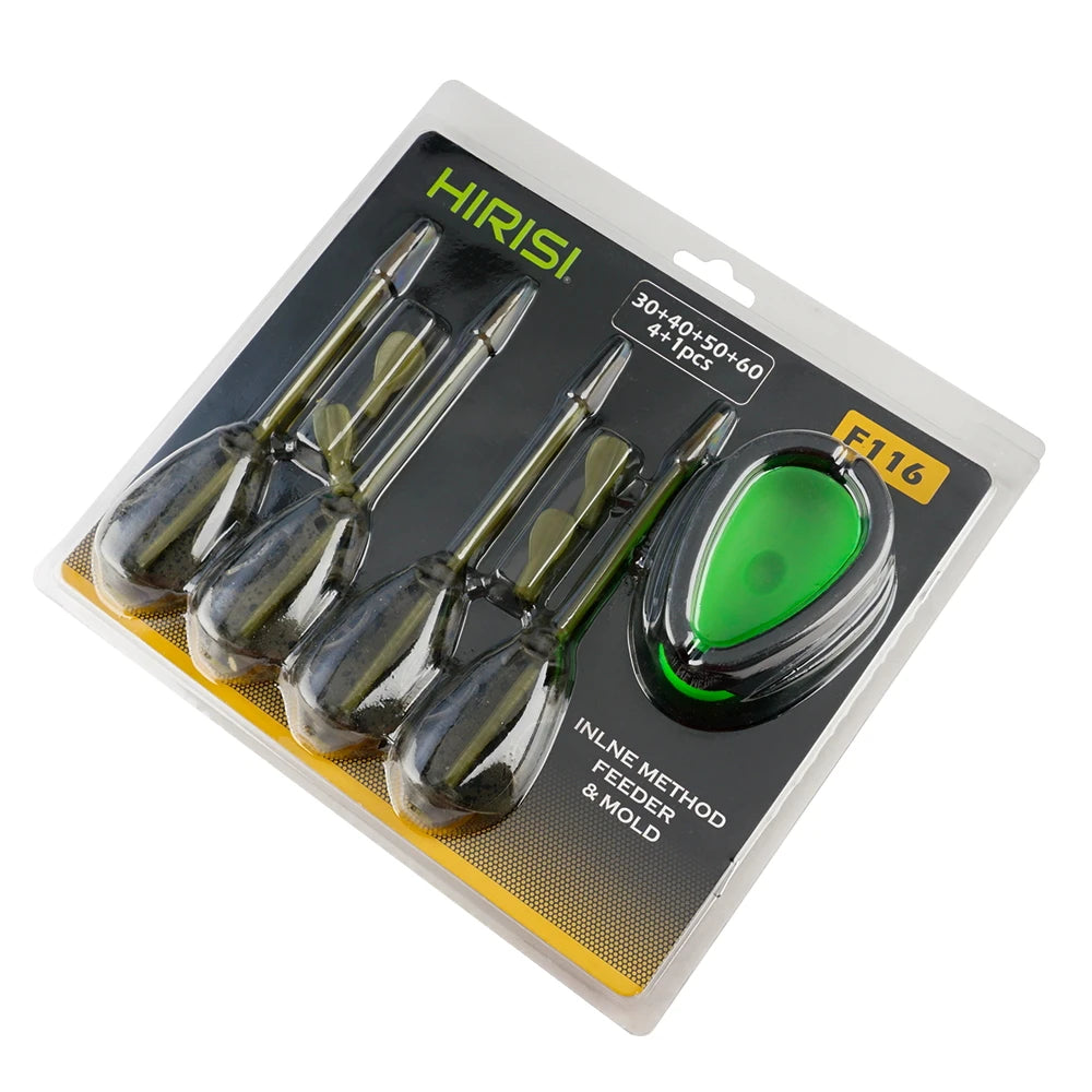 Hirisi Carp Fishing Method Feeder Set 30g/40g/50g/60g Cage Fishing Bait Cage with mold Fishing Accessories F116