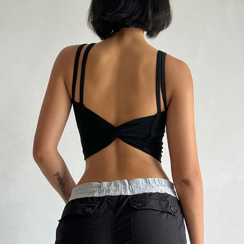 Áo Tập Nữ Đệm Cố Định, Sexy, Thắt Nút Sau, Yoga - Daisan Mart