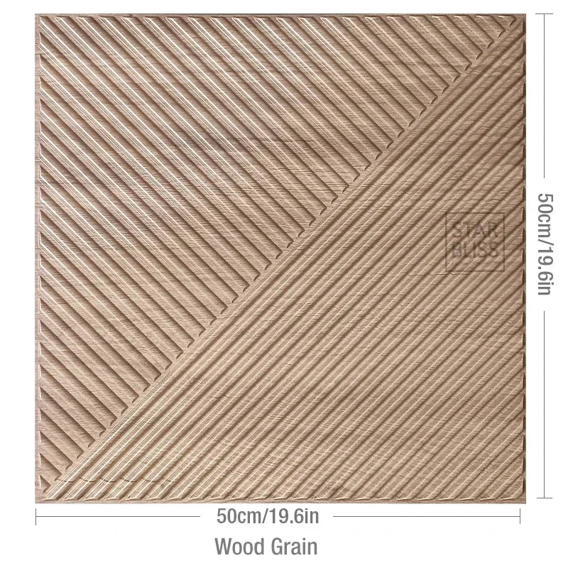 3D wall panel with golden wood grain, waterproof, 3m²