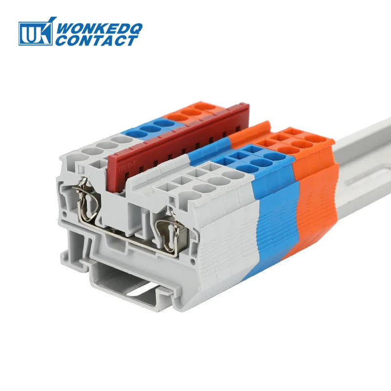 5Pcs PTTB 4-MT Double Level Knife Disconnect Terminal Block Rail Mounting Switch Electrical Connector Push-in PT 4mm PTTB4-MT - Daisan Mart