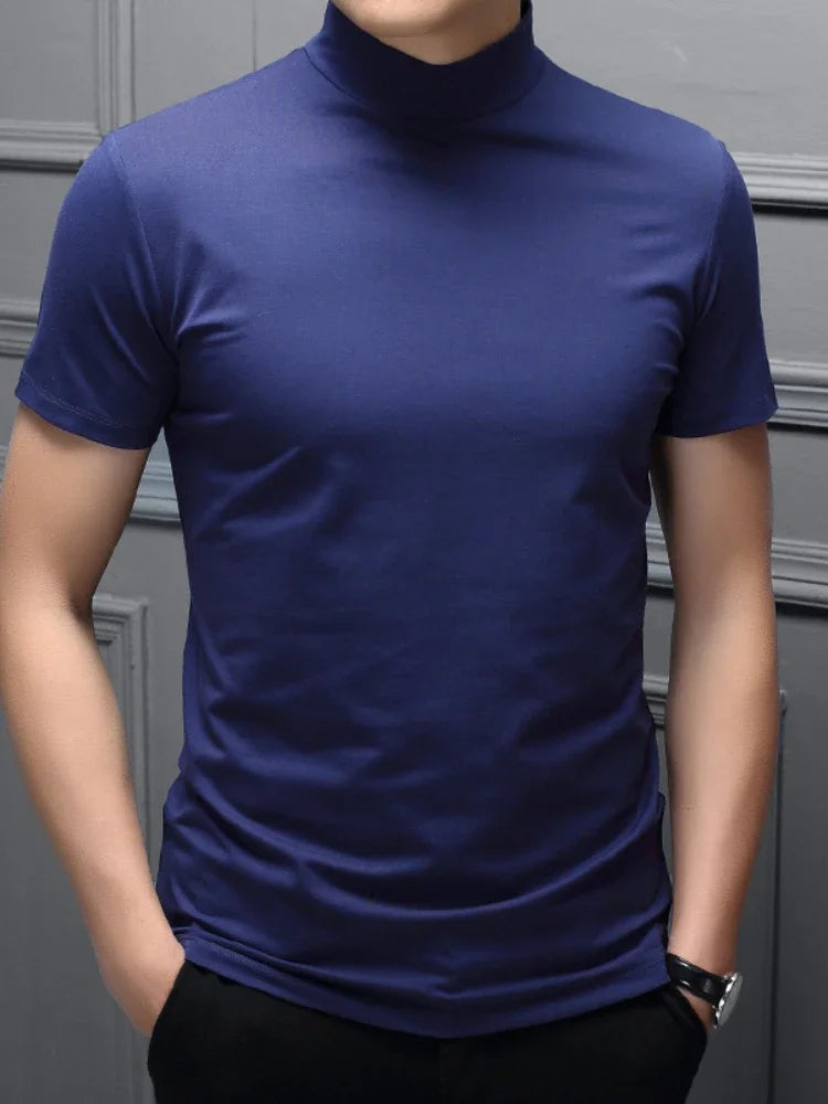 Men's Short Turtleneck Sweater, Bodycon, Youthful Fashion