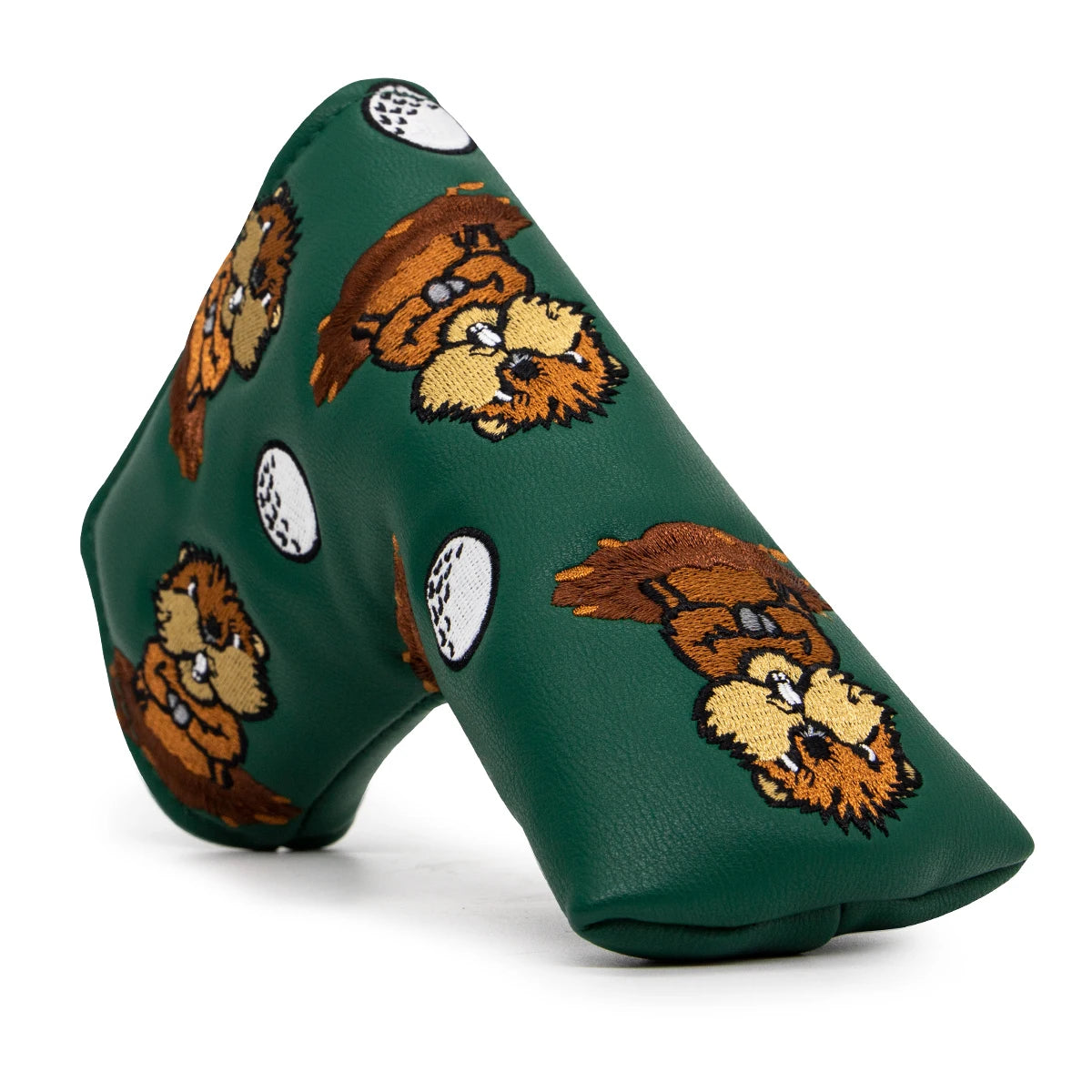 Groundhog Premium Embroidered Green Leather Golf Club Cover