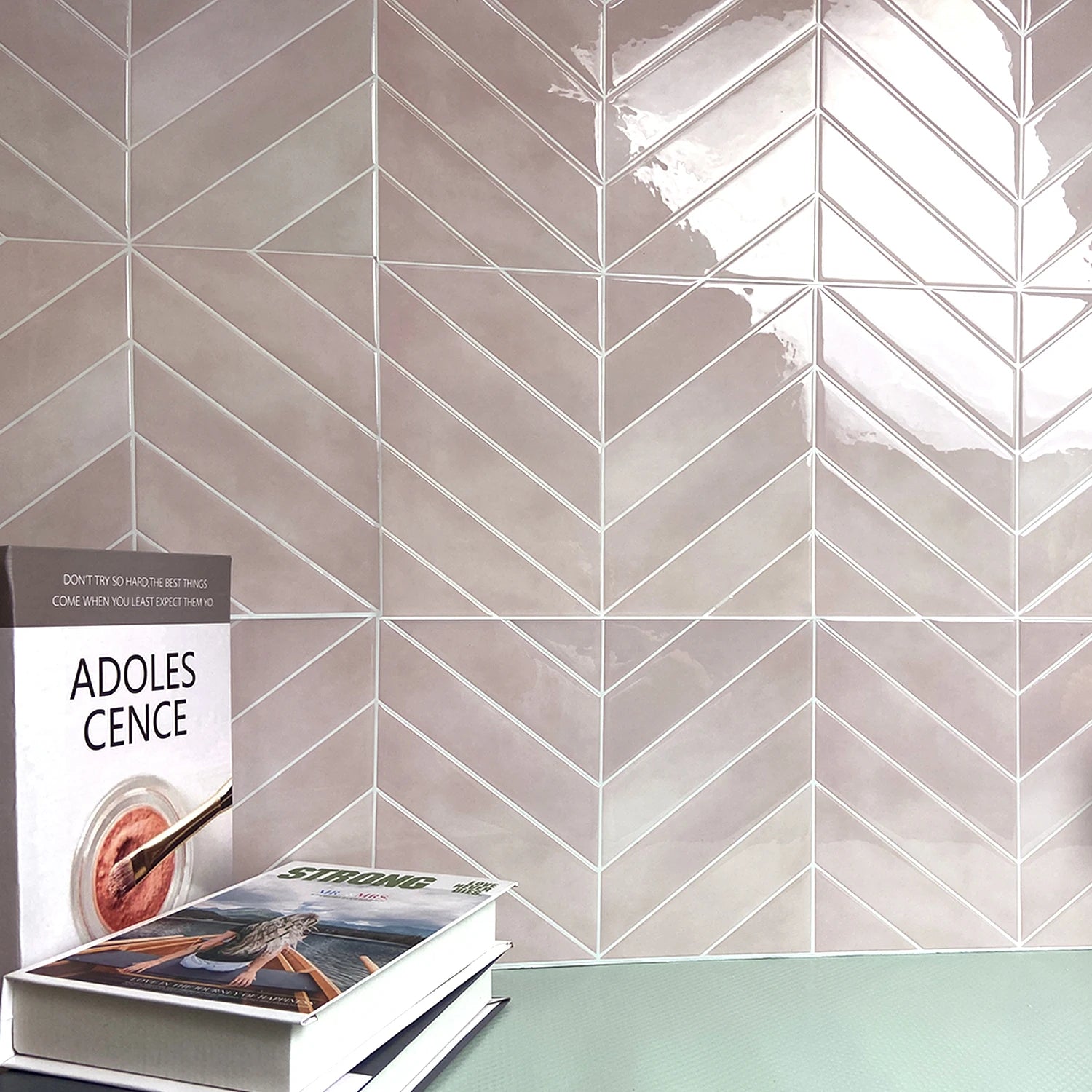 3 Sheets 3D Tile Pattern Wall Stickers Waterproof Heat Resistant Easy to Erase Self-Adhesive Wallpaper for Kitchen Bathroom