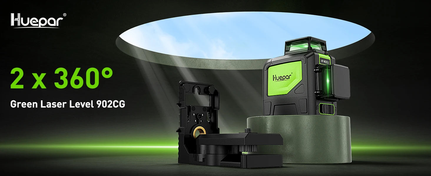 Máy Cân Mực Laser Xanh 2x360° Huepar 902CG Chính Xác - Daisan Mart