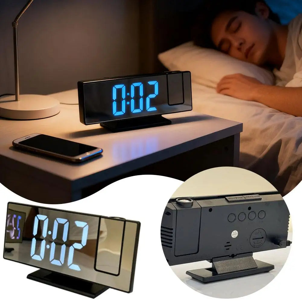 LED Digital Alarm Clock Battery Voice Control