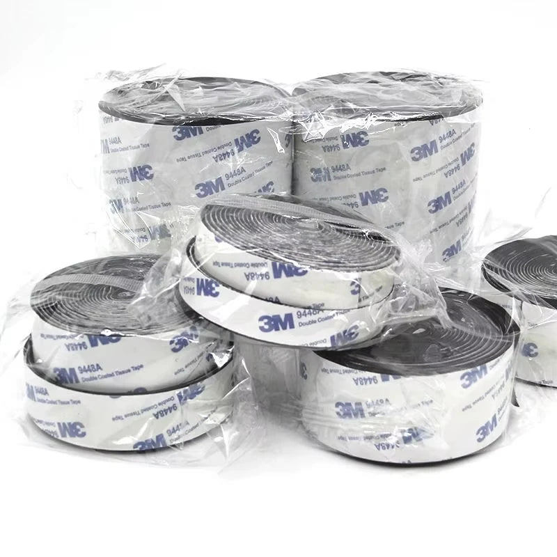 3M 9448A Black Double-Sided Self Adhesive 3m 16-100mm Strong Non-Trace High Temperature Resistant Hook and Loop Fastener Tape - Daisan Mart