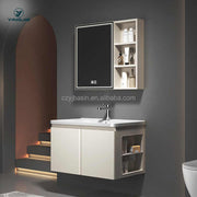 Modern PVC Bathroom Cabinet Waterproof Anti-Mold Wall Mounted Storage for Small Spaces 