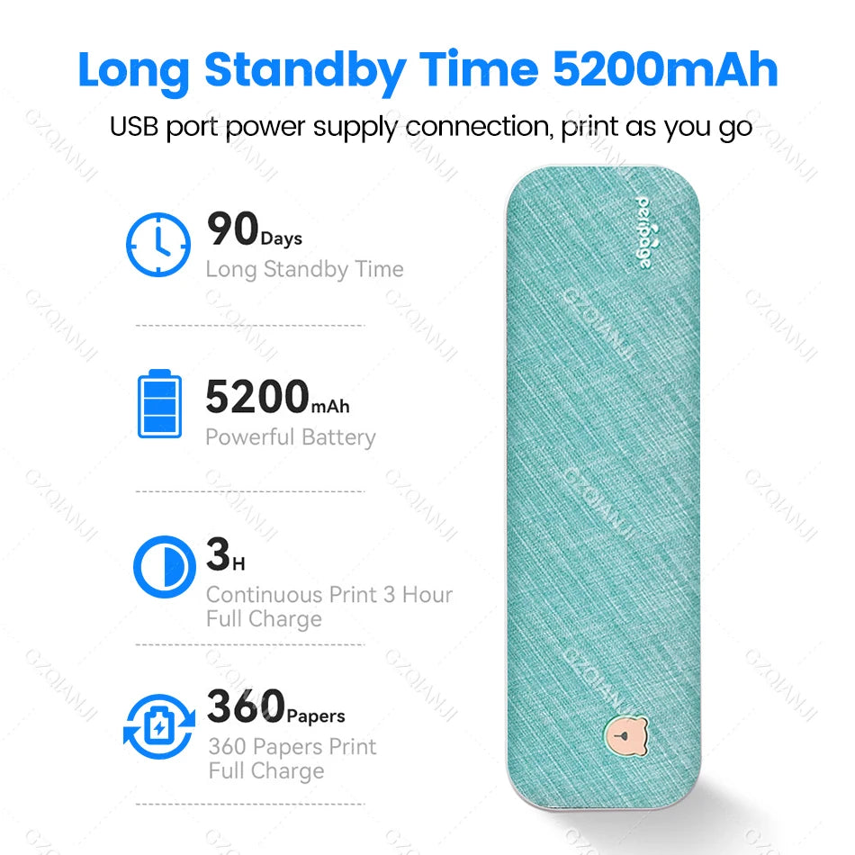 Peripage A40 P81 Inkless Portable A4 Thermal Printer Wireless Bluetooth USB Printing Text PDF Document Photos A4 Machine Maker