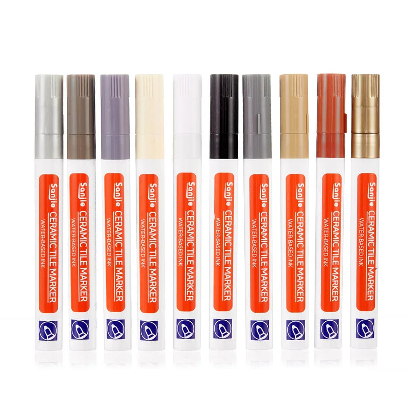 Ceramic Tile Pen Wall Grout Restorer Pen Repair Marker Grout Filler Pen for Restoring Tile Wall Floor Bathrooms Kitchen White