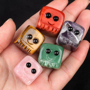 Natural Quartz Stone Block Carved Smile Reiki