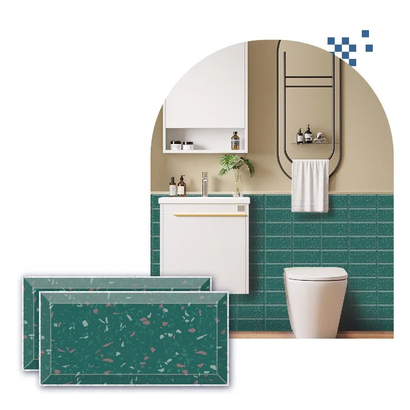 Miếng Dán Tường PVC Vân Đá Bóng 10x20cm Chống Nước