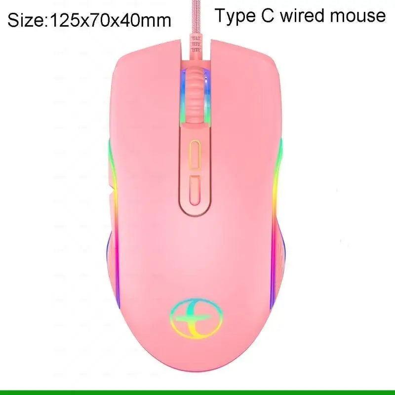 U55C Computer Mouse With Type-C USB with 7 Buttons 3200 DPI Adjustable Mouse for Laptop for Windows Desktop
