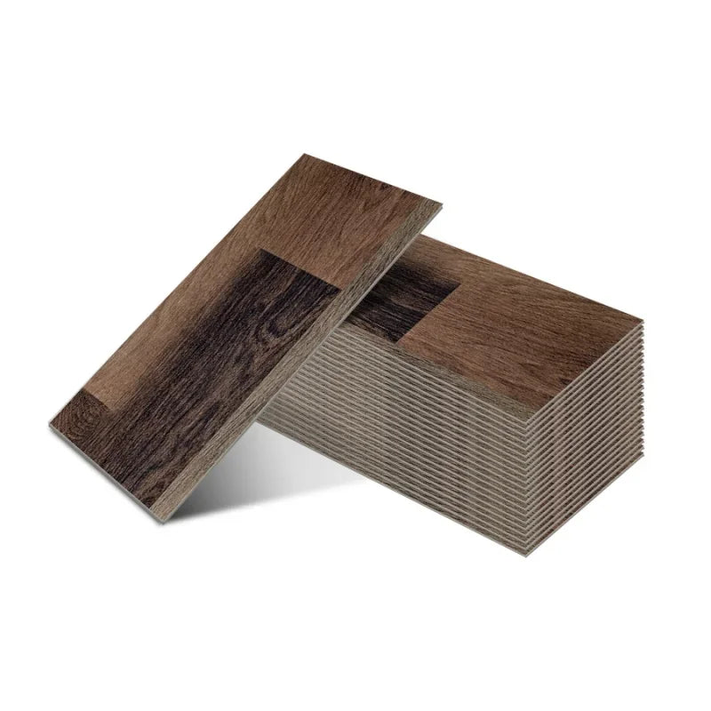 Imitation Wood Grain Self-adhesive Floor Sticker Waterproof for Kitchen Bedroom Living Room Peel and Stick Flooring Home Decor