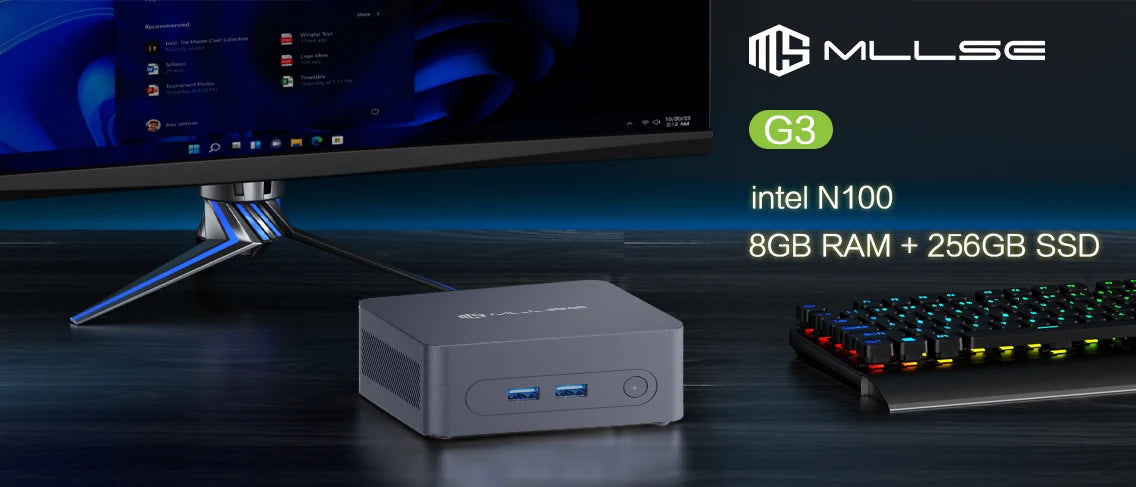 MLLSE G3 Mini PC Intel Alder Lake N100 DDR4 8GB/16GB RAM 256GB/512GB ROM WiFi 5 BT4.2 Windows 11Pro Mini Desktop Computer