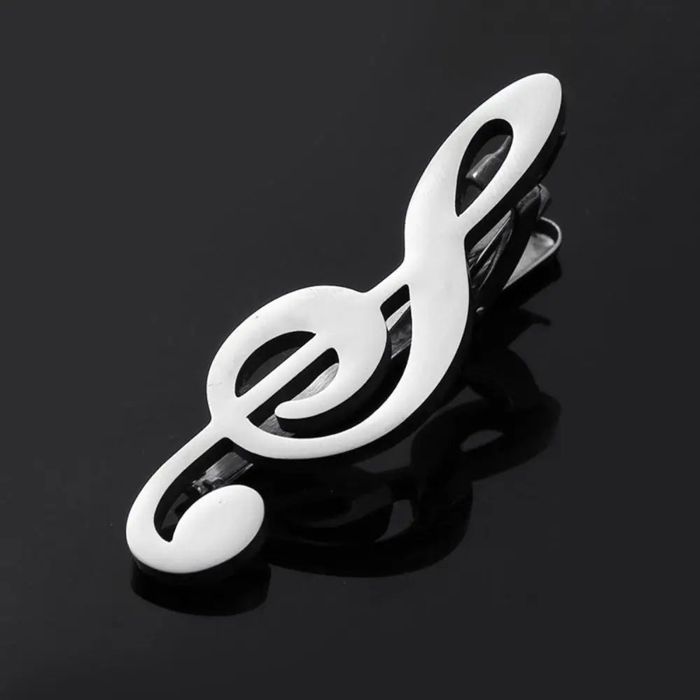 Kẹp Cà Vạt Guitar Clef Titanium Phong Cách Hip Hop