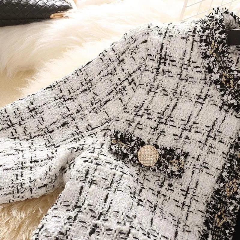 Áo Khoác Tweed Nữ Thời Trang Xuân Dáng Ngắn Sang Trọng - Daisan Mart