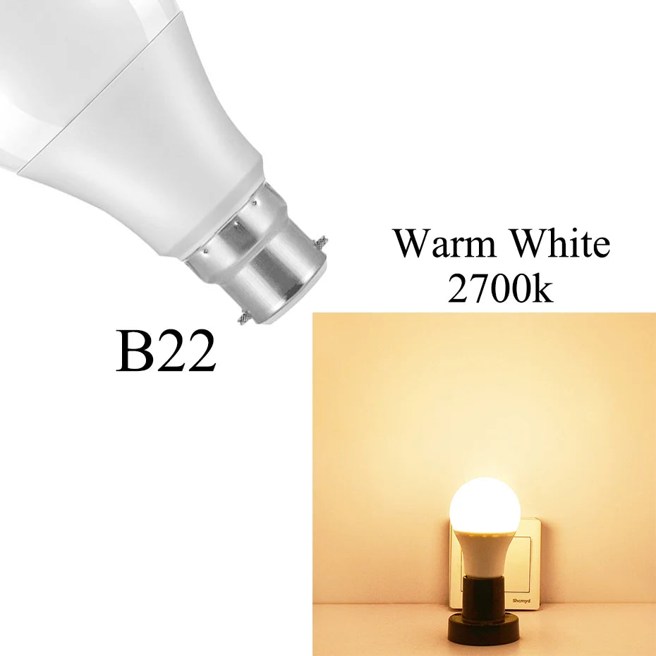 Smart Day and Night Sensor LED Bulb E27/B22