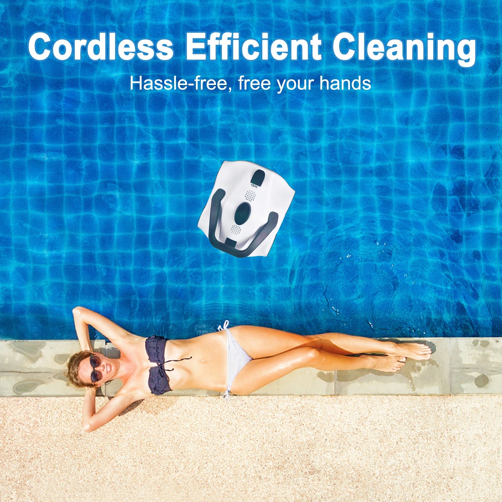 Pool Vacuum Automatic Robotic Pool Cleaner Cordless Robotic Pool Vacuum for In Ground Flat Pools Cordless Robotic Pool Cleaner