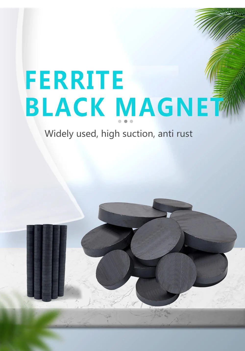 Nam Châm Đen Ferrite Tròn 14-20mm Dạy Học, Dán Tủ - Daisan Mart