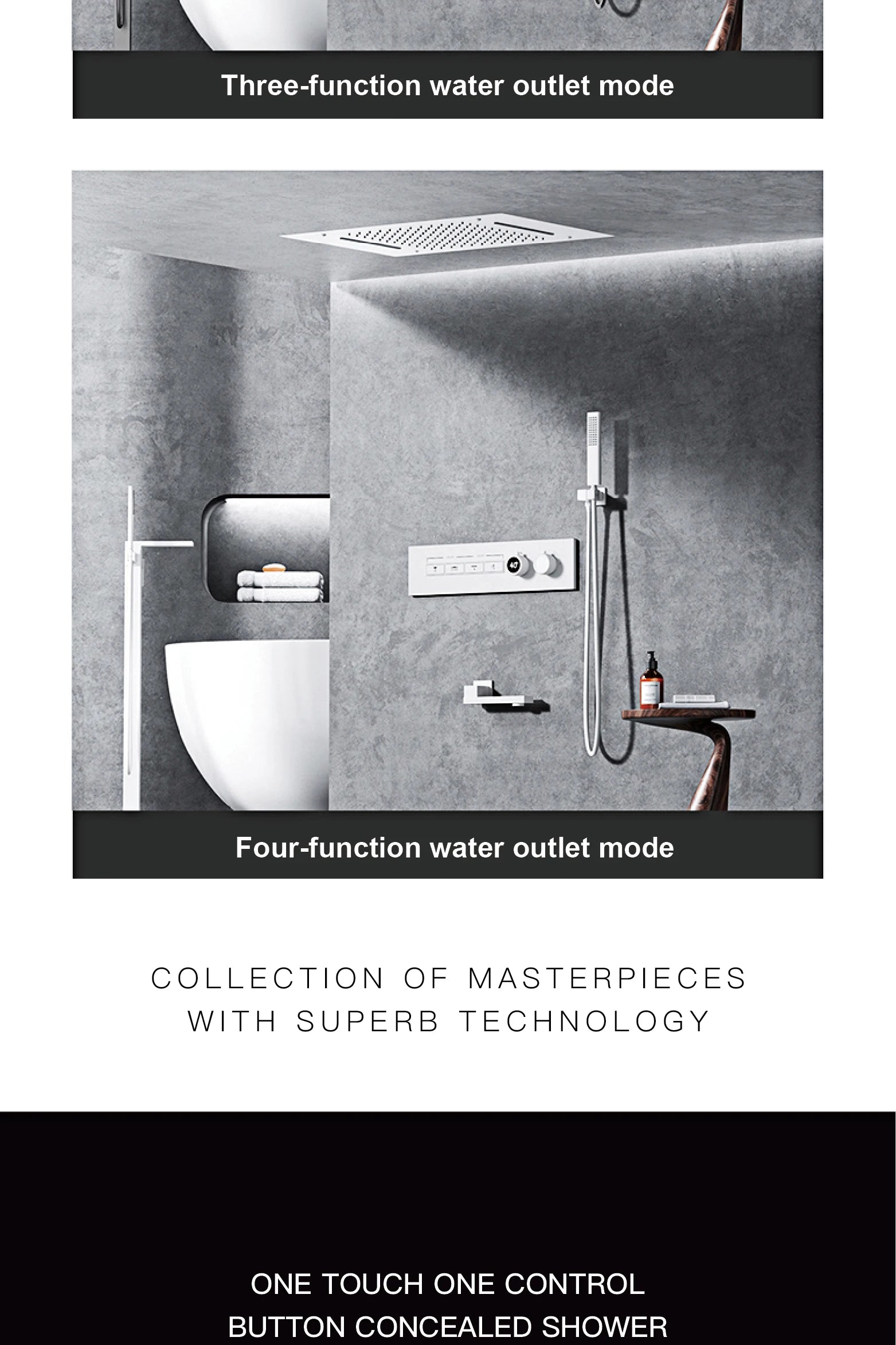 Vòi Sen Đen Cao Cấp LED Hiển Thị Số 4 Chức Năng