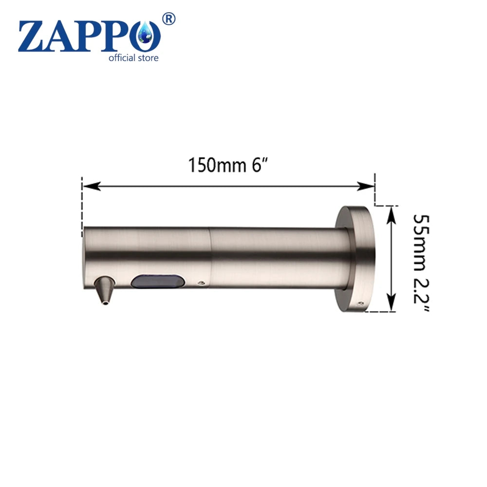 ZAPPO Bộ Xịt Xà Phòng Tự Động 500ML Inox Gắn Tường - Daisan Mart