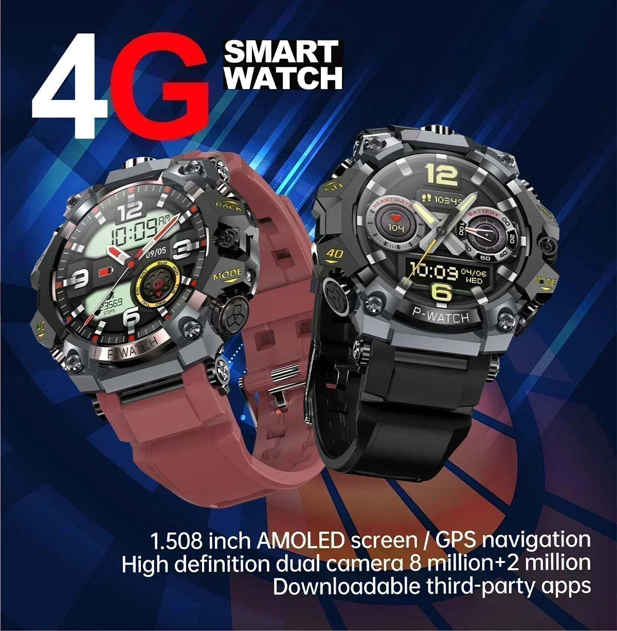 Smartwatch 5G Màn AMOLED 1.5 Camera Kép Chống Nước