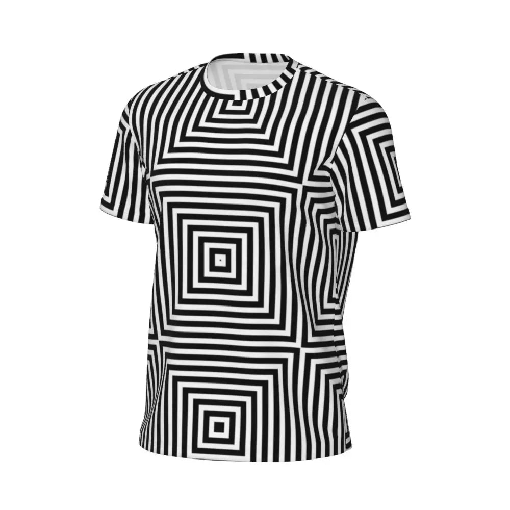 Stylish Mondrian Striped Men's Gym T-Shirt